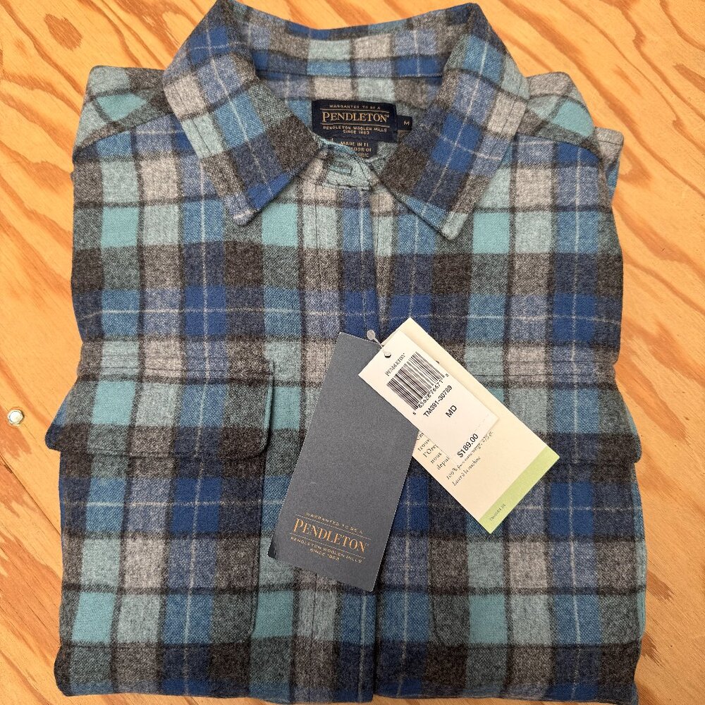 NWT - Pendleton Men's Plaid Board Wool Shirt